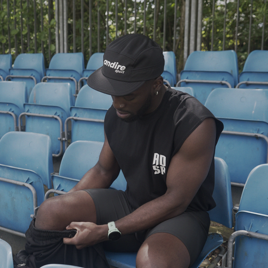 Andire Club Running Cap, front photo side photo with model